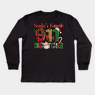 Santa's Favorite 911 Dispatcher Kids Long Sleeve T-Shirt